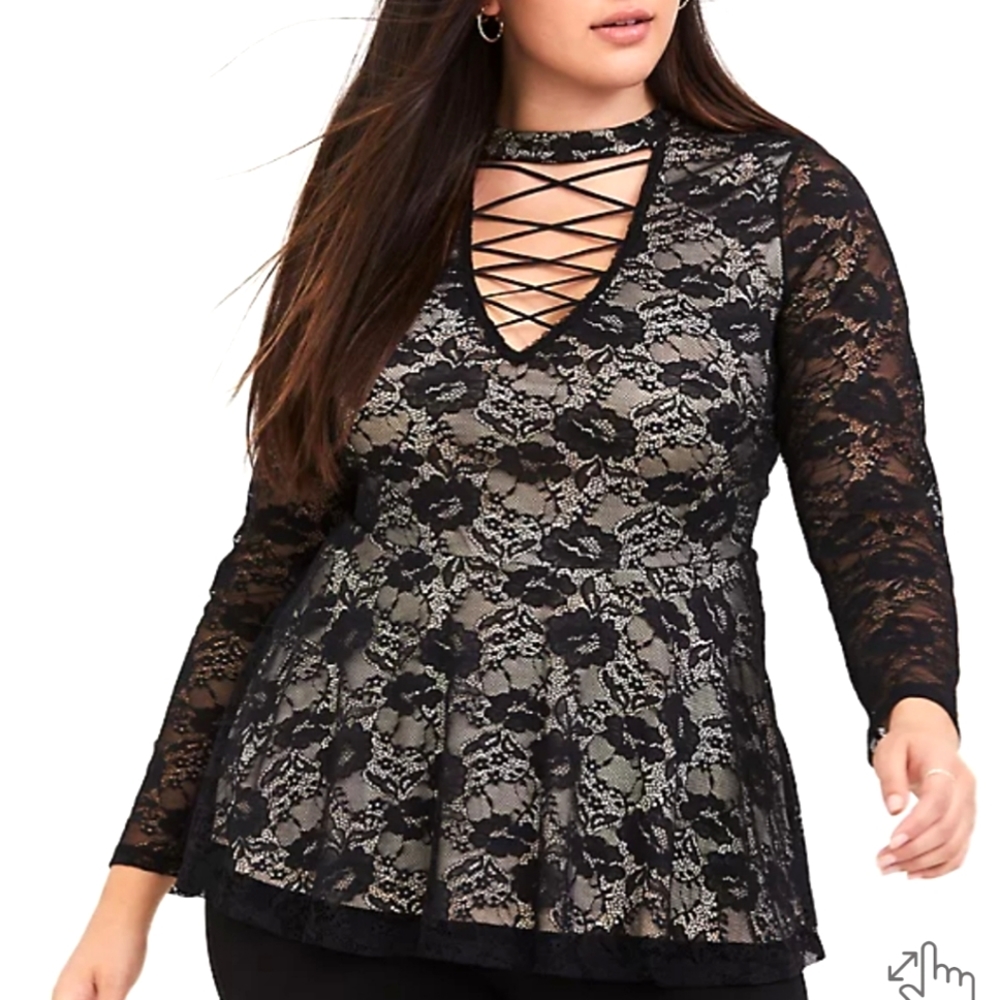 Torrid Lattice Lace Top